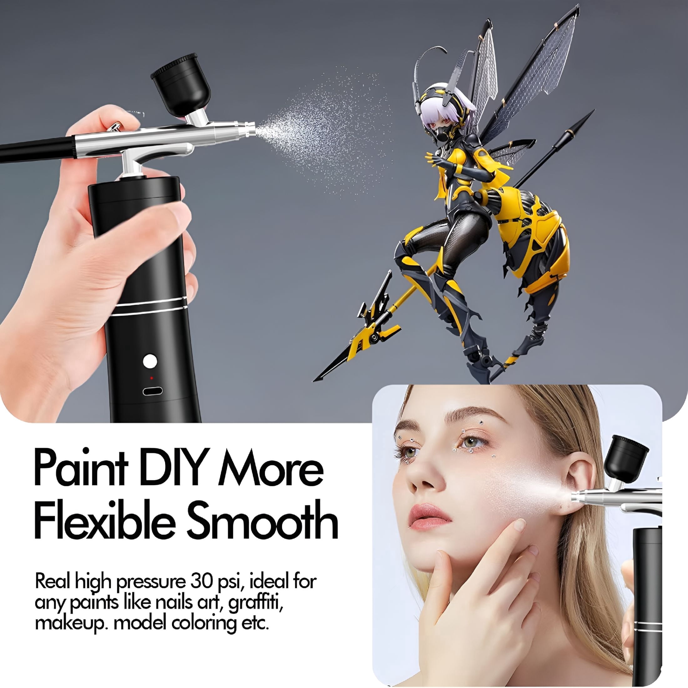 EXLEAF 2026 New Airbrush Kit with Compressor Portable Airbrush Air Brush Kit with Air Compressor Airbrush for Nails Airbrush Compressor High Pressure Nail Airbrush Machine Handheld Mini Air Brush Kit
