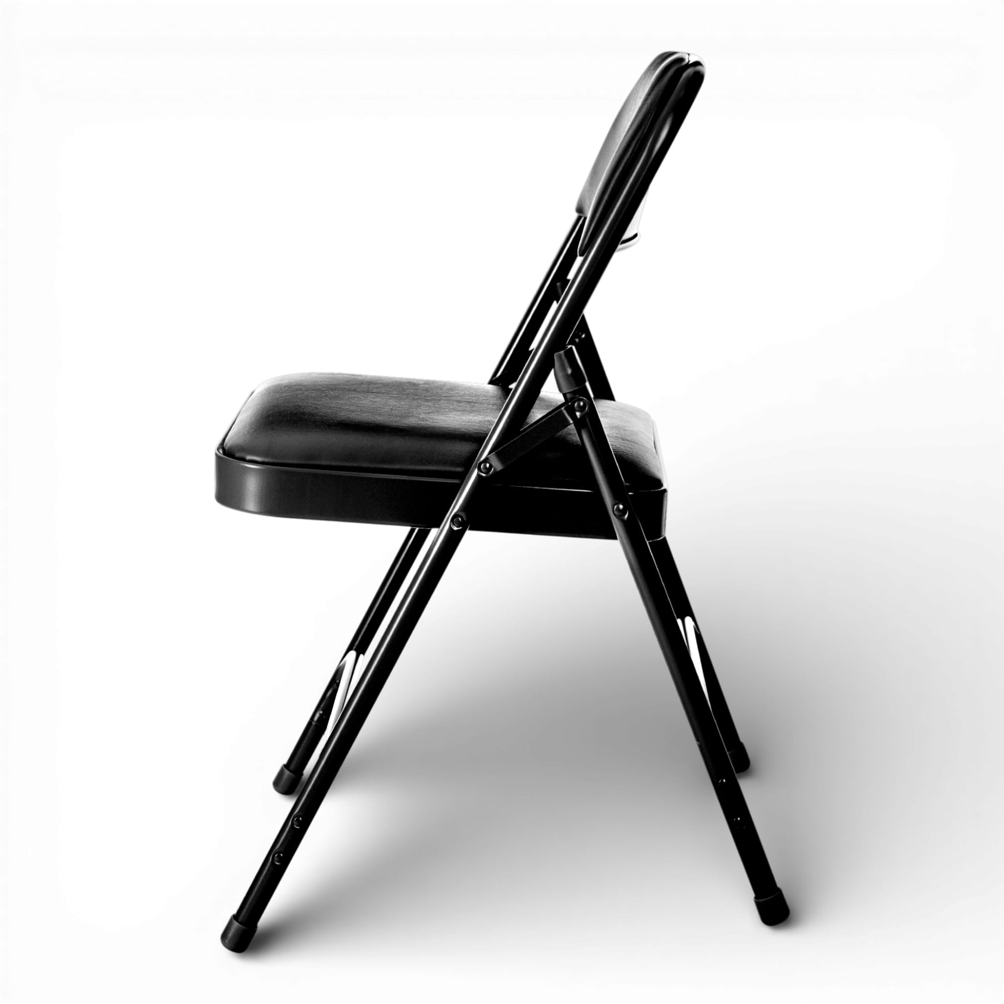 Hampden Furnishings Bernadine Collection Vinyl Folding Chair, Black, Pack of 4