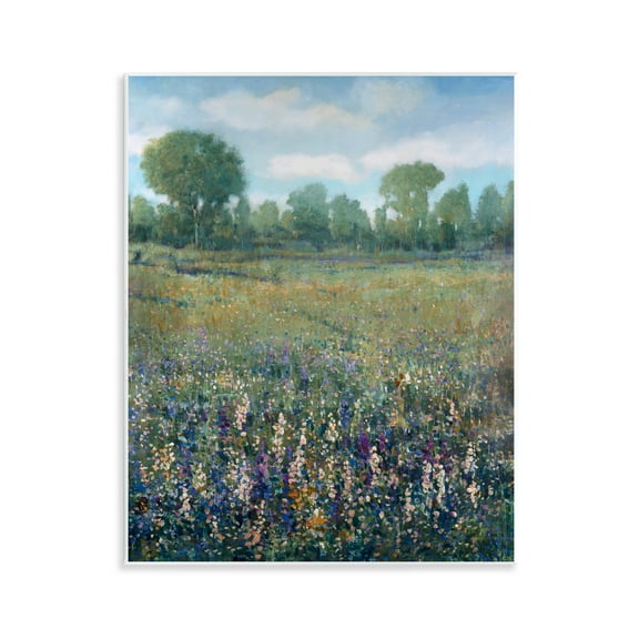 Stupell Industries Lilac & Wildflower Fields Landscape Painting Unframed Art Print Wall Art, 11 x 14