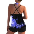 thumbnail image 3 of Conjunto de tankini Vevor con tiras para mujer estampado floral y pantalones cortos Púrpura M, 3 of 5