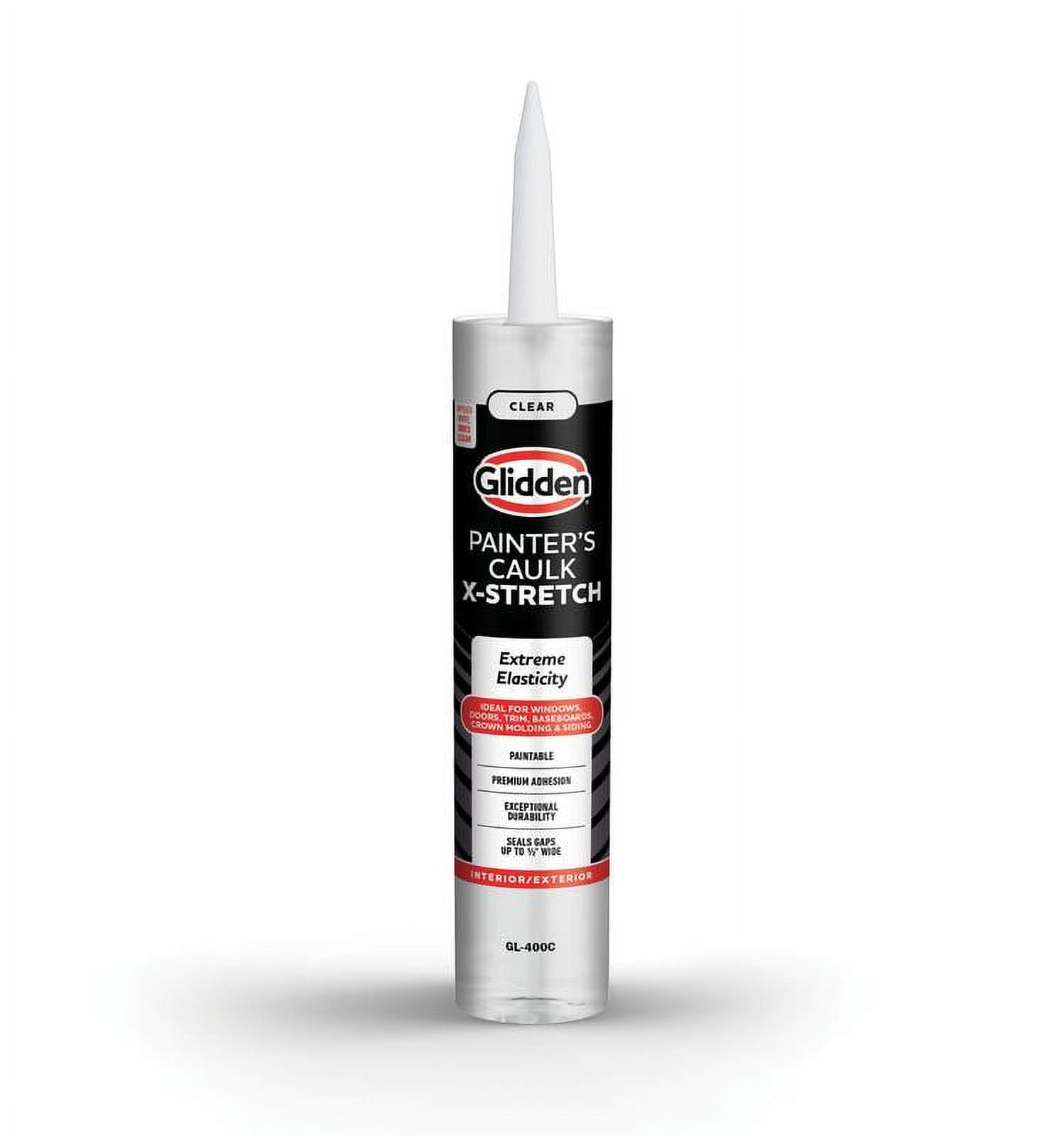 (12 pack) Glidden 10.1 fl oz X-Stretch Painter’s Multi-Purpose Interior/Exterior Caulk Clear