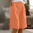 thumbnail image 2 of Women's High-Waisted Linen Shorts - Summer Casual Wide-Leg Knee-Length Shorts with Pockets | Yubnlvae | Women Linen Shorts Casual Summer Knee Length Wide Leg High Waisted (Orange | 3XL), 2 of 8