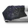 thumbnail image 3 of Astrology Soft Flannel Fleece Blanket, Horoscope Zodiac Sign in Circle Wheel Shape on Star Seem Backdrop Print, Cozy Plush for Indoor and Outdoor Use, 50" x 60", Dark Blue and White, by Ambesonne, 3 of 6
