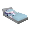 thumbnail image 2 of Ambesonne Cartoon Fitted Sheet & Pillow Sham Set, Rain Smiling Faces, Twin, Pink Blue, 2 of 2