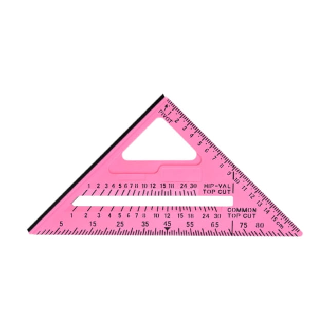 Regla triangular para carpintería, transportador, sistema métrico e imperial, herramienta portátil para carpinteros. Rosa