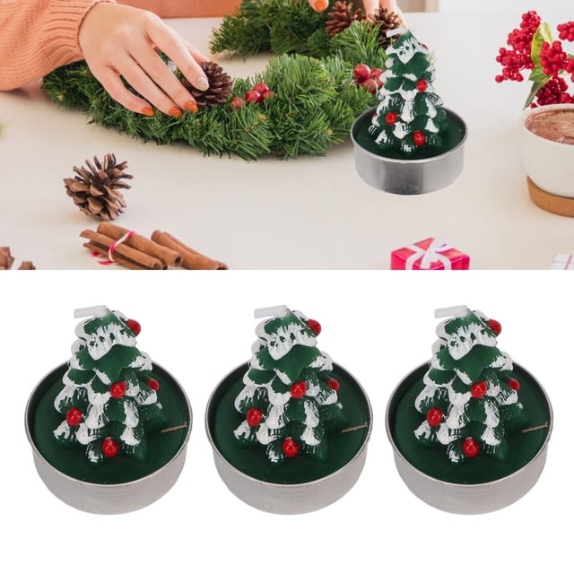 Vela de árbol de Navidad ANGGREK 3 Piezas Larga Duración