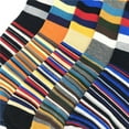 thumbnail image 4 of Cheers.US 4 Pairs Men Cool Colorful Fancy Novelty Casual Combed Cotton Crew Socks Spring Autumn Fashion Stripe Middle Tube Elastic Soft Socks, 4 of 6