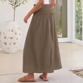 thumbnail image 6 of Wutalume Maxi Skirts for Women Flowy - High Waist Elastic Waist Solid Color Convertible Maxi Skirt Dress, 2-in-1 for Beach Vacation Summer Daily Wear,Coffee 2XL, 6 of 9
