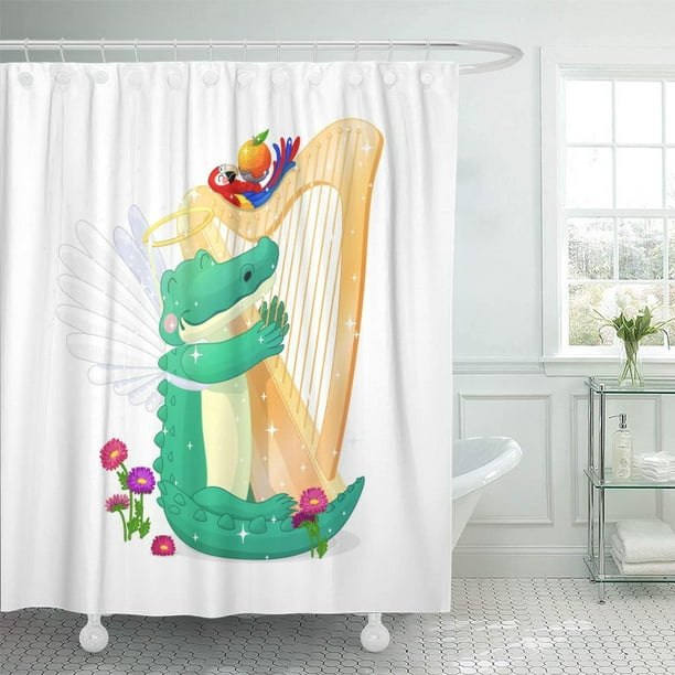 Ksadk Colorful Alligator Animals, Alligator Shower Curtain