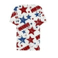 thumbnail image 4 of Yghzkop Independence Day Patriotic Shirt for Women Summer 4th of July V-Neck Short Sleeve Tops USA Flag Stars Stripes Graphic Button T-Shirts Loose Breathable Comfy Blouse Clothing, 4 of 5