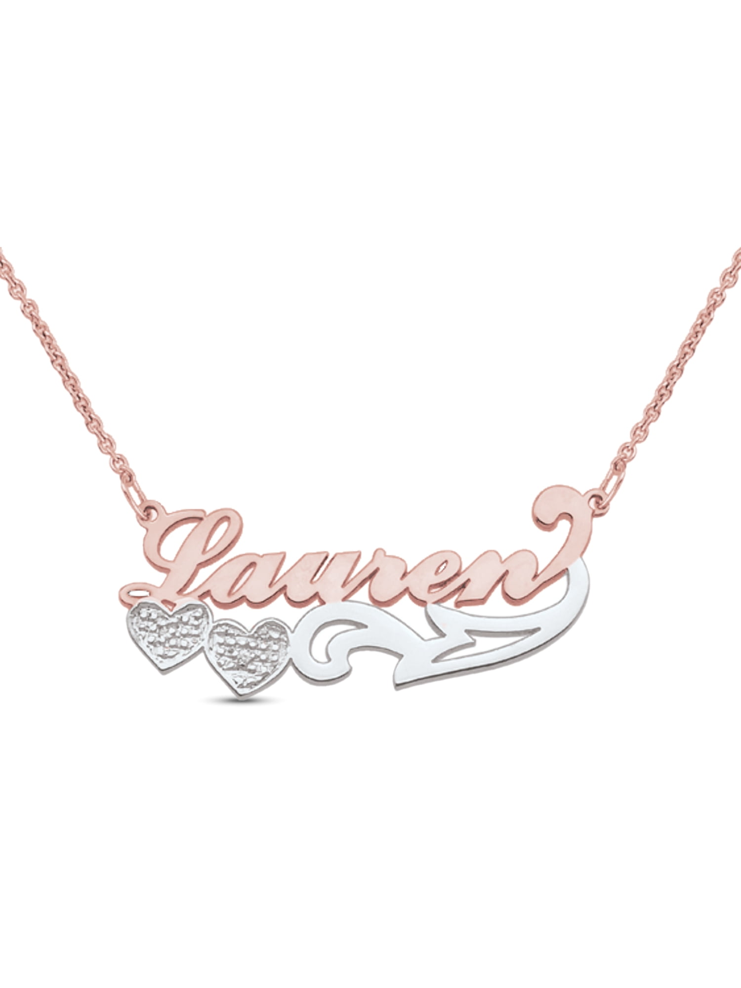Personalized Name Necklace in 10K Gold with Diamond Accents by Jewlster