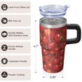 thumbnail image 3 of Cherry 20oz Stainless Steel Tumbler with Handle and Straw – Insulated Travel Cup with Sliding Lid, 360° Full Wrap Printed Mug for Home, Outdoor & Sports Use, Fruit, 3 of 6
