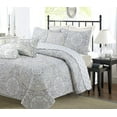 thumbnail image 5 of Cozy Line Home Fashions Teen Damask Microfiber Reversible Quilt Sets, King 3-Pieces, 5 of 7