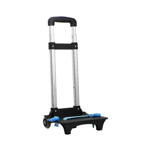funtasica Backpack Hand Truck Backpack Trolley Telescopic Rod, Portable, Compact, Wheeled Cart Luggage Cart for Shopping Travel Office , Dark Wheel Dark Blue