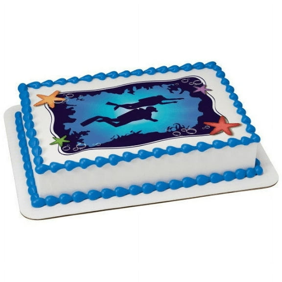 Scuba Diving Scuba Divers Star Fish Ocean Edible Cake Topper Image