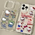 thumbnail image 4 of Funda de teléfono transparente con dibujos animados de Hello Kitty, carcasa de silicona a prueba de golpes para iPhone 15, 14, 13, 12, 11 Pro Max, XR, XS, X, 8, 7, 6, 6S Plus, SE 2020, 4 of 5