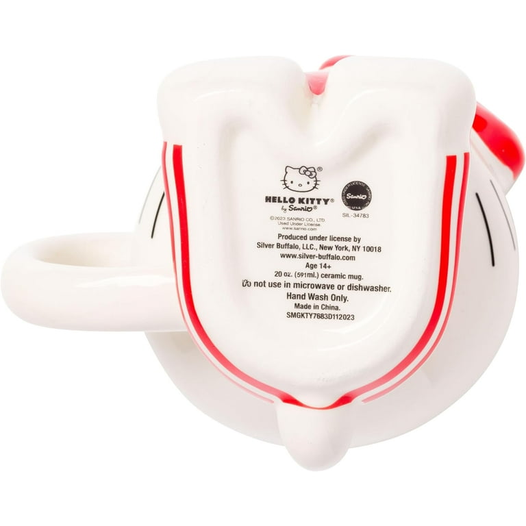 Silver Buffalo Sanrio Hello Kitty - Set di tazza da tè e piattino in ceramica da 350 ml, set regalo per caffè, espresso