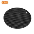 thumbnail image 3 of Unique Bargains 4pcs Silicone Trivets for Hot Pots, Hot Pads Pot Holders, Heat Resistant Trivets for Hot Dishes-Black, 3 of 5