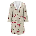 thumbnail image 4 of Women's Fleece Plush Robe Long Warm Plush Bathrobe Loungewear Jacket Printed Comfort Robe, 4 of 5