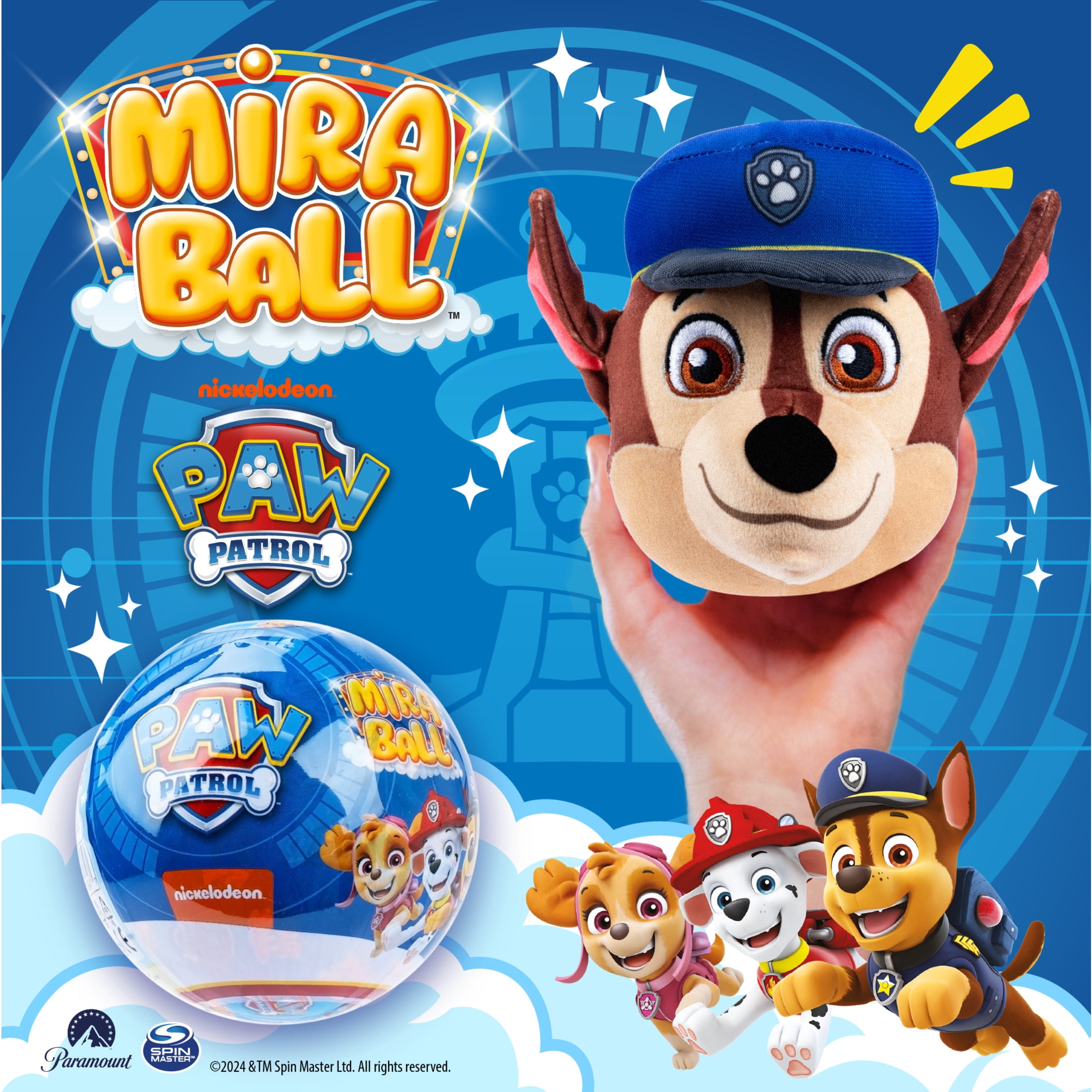 PAW Patrol Plush MiraBall, Blind Box Surprise Plushies -  Mighty Pups Toy, Cute Stuffed Animal - Great for Gifts & Party Favors, Aged 3+ (4-Pack)