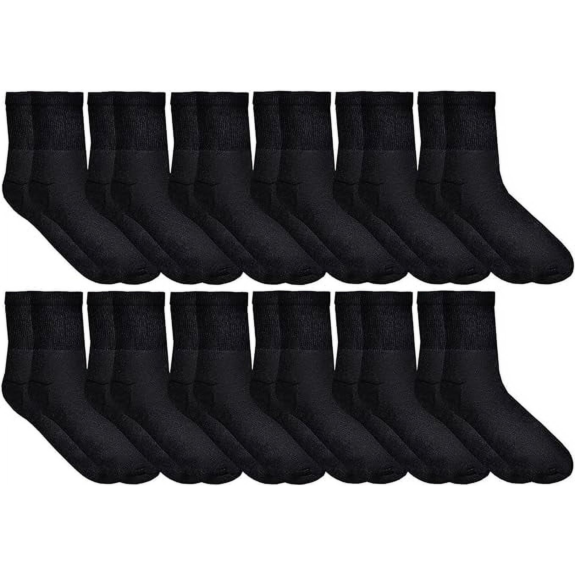 SOCKS'NBULK 12 Pairs Value Pack of Women Cotton Diabetic Nephropathy and Edema Ankle, Socks 9-11