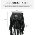 thumbnail image 6 of Leather Skull Fringe Purses for Women Black Tassel Shoulder Crossbody Bag Unique Gothic Punk Satchel Handbag, 6 of 6