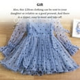 thumbnail image 5 of ADVEN 120cm Baby Girl Dress Summer Long Sleeve Mesh Toddler Clothes Birthday Party Hot Weather Travel Decorative Kids Children Dark Blue, 5 of 10