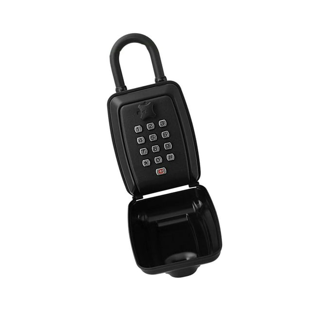 simhoa Hanging House Key Lock Box 12 Digit Combination for Garage, Apartment Sturdy Black