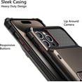 thumbnail image 4 of Case Compatible with iPhone 15 Pro Max with Card Holder 4-Card Dual Layer Heavy Duty Shockproof Wallet Case Hidden Flip Card Slot Protective Hard Cover for iPhone 15 Pro Max 6.7'' Gun Color, 4 of 7