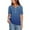 E235-Navy, variant on Ailaofu Women's Fashionable Printed V Neck Button Down T-Shirt Short Sleeve Casual Summer Comfortable Everyday Top