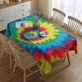 thumbnail image 2 of Colorful Rainbow Tie Dye Spiral Pattern Rectangle Tablecloth 60"x84",Waterproof Polyester Rectangle Table Cloth, Wipeable Spillproof Polyester Tablecloth for Dining, Camping, Indoor and Outdoor, 2 of 5