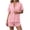 Pajamas - Pink, variant on Maqroz Womens Two Piece Pajama Sets Short Sleeve Button Down Shirts Ruffled Hem Shorts Casual Matching Outfits Cozy Solid Nightwear for Daily Nights