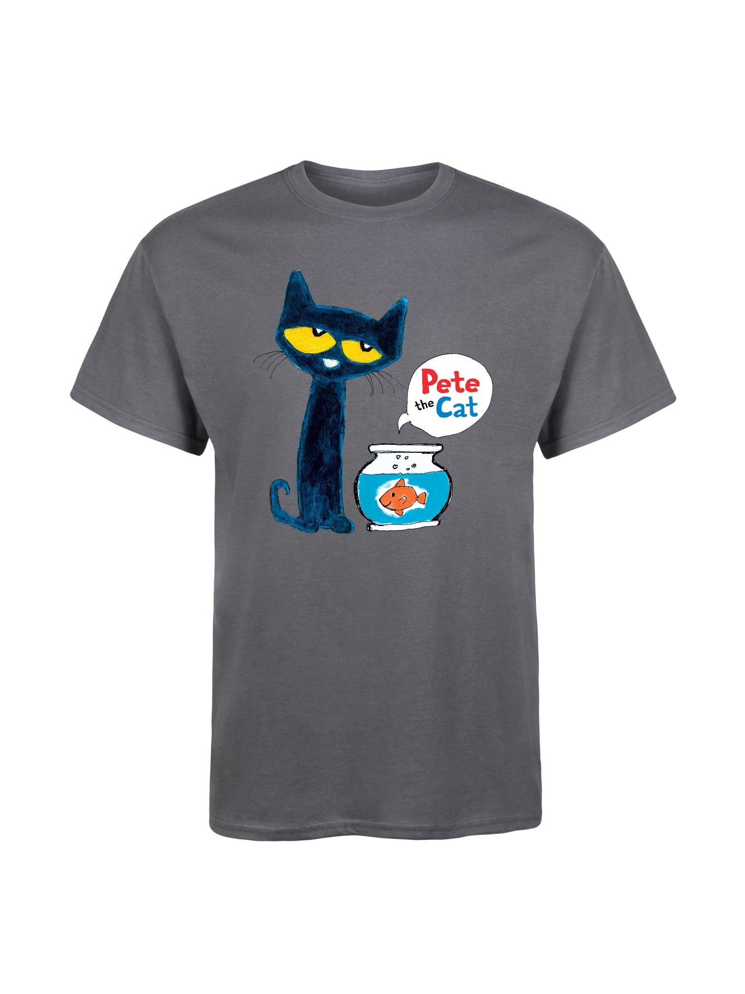 Pete The Cat Pete and Goldfish Men's Short Sleeve Graphic TShirt