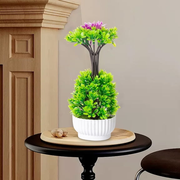 YOHAVEN Artificial Green Plants Potted Simulation Home Office Hotel Lobby Desk Indoor Tabletop Decoration Greenery Indoor Decor