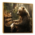 thumbnail image 2 of Designart "Piano-Playing Forest Bear" Animals Framed Wall Art - Traditional Brown Bear Entryway Framed Wall Art Print, 2 of 6