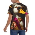 thumbnail image 2 of Zufioo Noble Style Duck Print Men's Baseball Short Sleeve, Moisture Wicking Button-Down Hip Hop Tee-Medium, 2 of 7