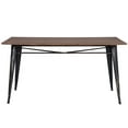 thumbnail image 3 of Metal Dining Table Set Antique Style Rectangular Dining Table with Metal Legs Table+Bench, 3 of 5
