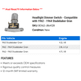thumbnail image 2 of Headlight Dimmer Switch - Compatible with 1962 - 1964 Studebaker Gran 1963, 2 of 2