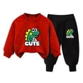 thumbnail image 2 of IFNND Toddler Baby Boy Sweatsuits Dinosaur Clothes For Boys Printed Crewneck Sweatshirt Sweatpants Pants Set Fall Winter Clothes 2Pcs Fall Winter Outfit, 2 of 3