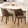 thumbnail image 6 of EOP Upholstered Dining Chairs Set of 2, Mid Century Modern Dining Room Chairs, Fabric Farmhouse Dining Side Chairs with Wood Legs, Armless Kitchen Chairs with Wingback, Dark Brown, 6 of 7