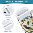 thumbnail image 3 of Yayeee 30oz Stainless Steel Tumbler with Straw and Handle Double-Wall Insulated Travel Water Bottle, Green Floral Pattern, 3 of 8