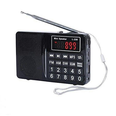 lcj portable fm am sw multiband channels radio with micro tf card and usb driver mp3 player usb charging cord,rechargeable li-ion