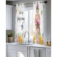 thumbnail image 5 of Spring Groundhog Sheer Curtains 45 Inch Length 2 Panels Set for Living Room/Bedroom, Watercolor Sunflower Botanical Butterfly Kitchen Curtains Grommet Semi-Sheer Curtains Window Treatments 42"x45"x2, 5 of 7