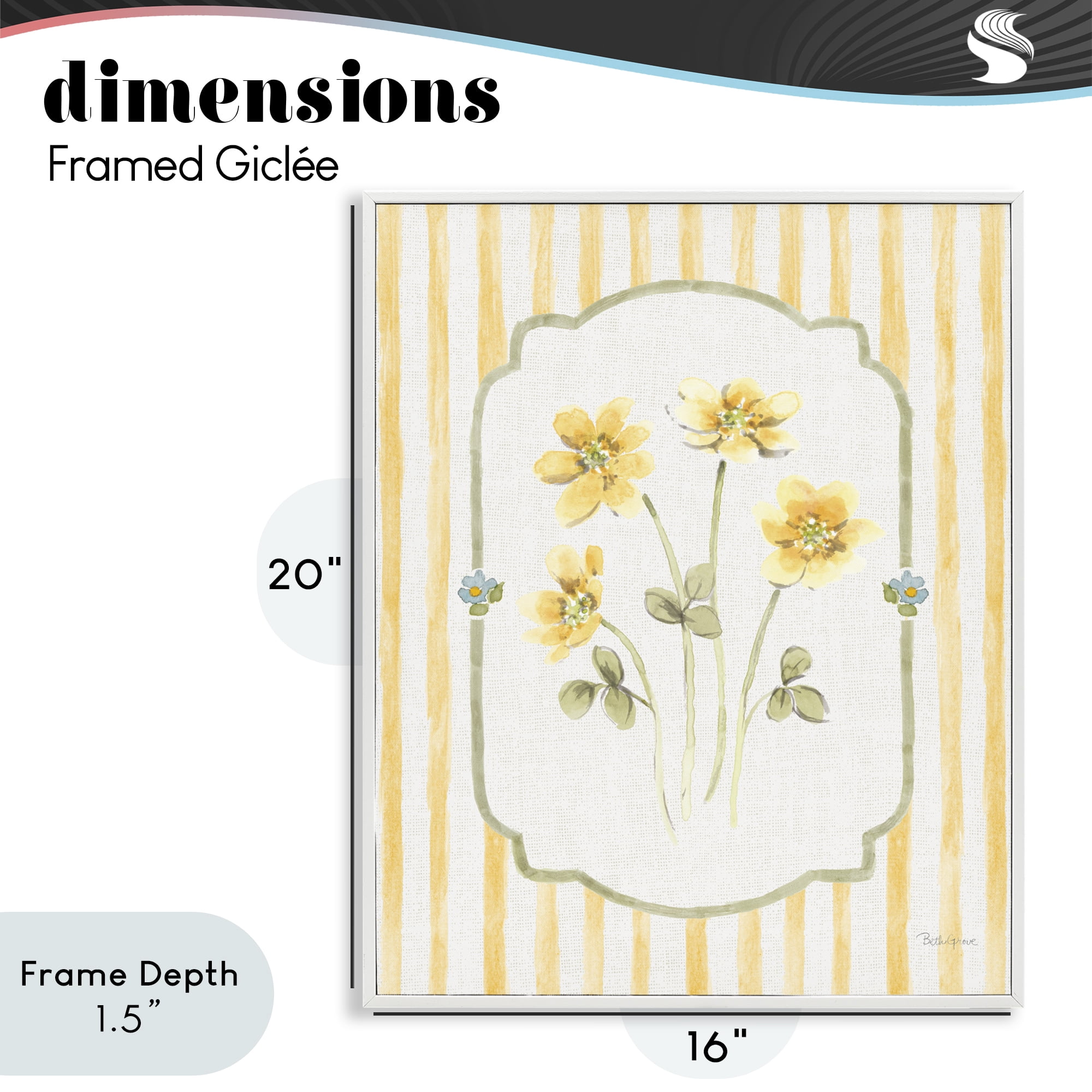 Stupell Industries Sweet Honey Flowers White Framed Giclee Art, design by Beth Grove