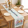 thumbnail image 3 of Table Runner 72 Inches Long for Kitchen Dining, Happy Easter Dresser Scarf Farmhouse, Dining Table Decorations for Wedding/Parties, Watercolor Gnomes Rabbits Eggs Love Green Plaid 14 x 72 In, 3 of 8