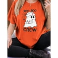 thumbnail image 6 of VILOVE Women Halloween Nurse Shirt Boo Boo Crew Letter Printt T-Shirt Funny Ghost Nurse Graphic Tee Tops, 6 of 7