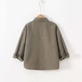 thumbnail image 5 of Yiyuu Toddler Boys Cotton Cargo Shirt Solid Long Sleeve Button Down Shirt, Sizes 4-12, 5 of 8