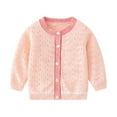 thumbnail image 1 of Godderr Kids Baby Girl Button Cardigan Crew Neck Long Sleeve Toddler Cotton Knit Sweater for 10M-18T, 1 of 5