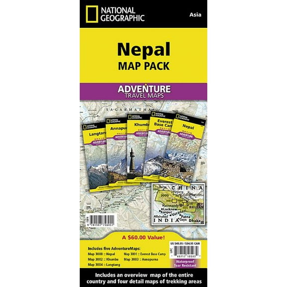 National Geographic Adventure Map Nepal [Map Pack Bundle], (Paperback)