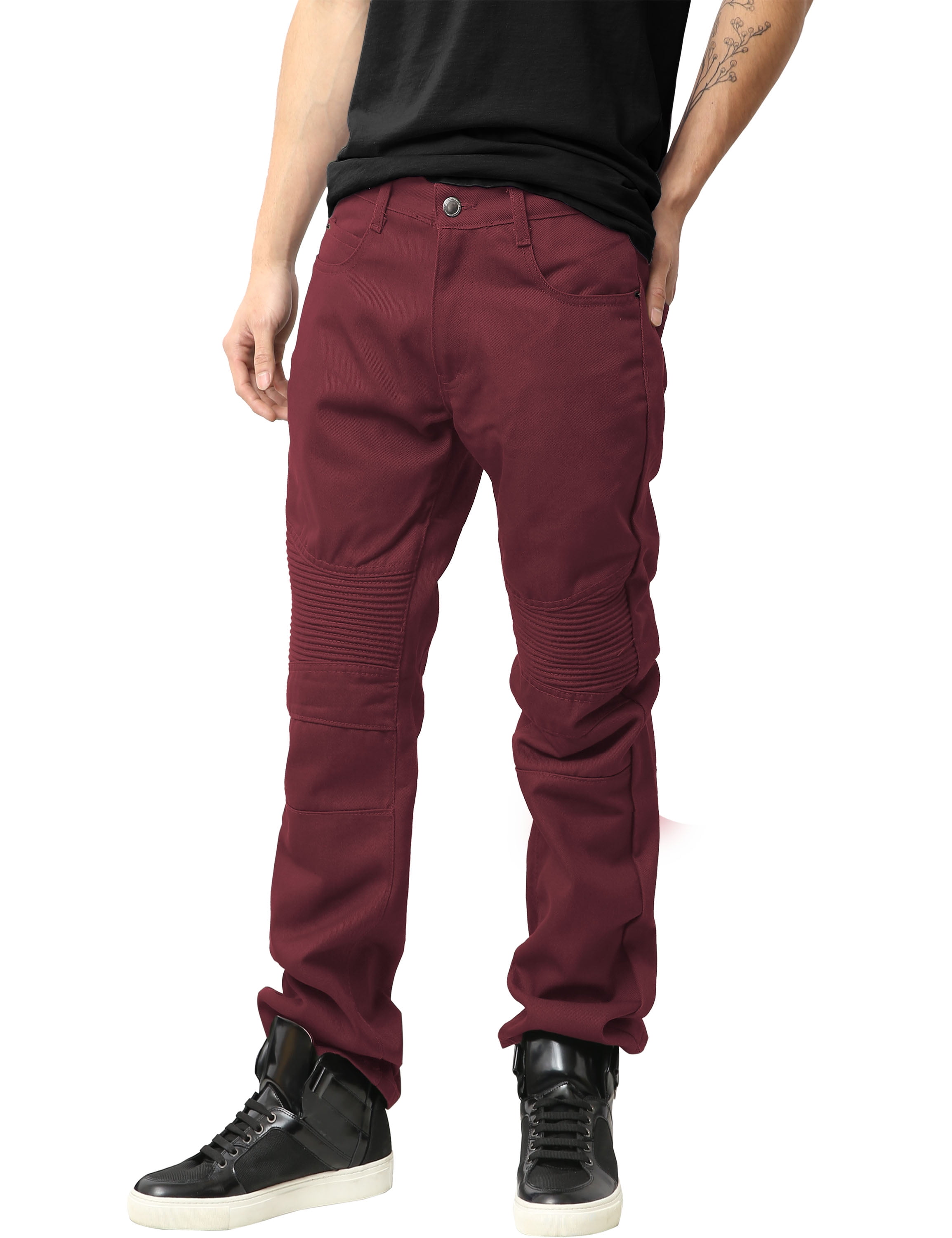 red distressed jeans mens